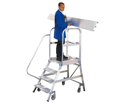 Aluminium-Podestleitern einseitig Aluminium-Podestleitern einseitig
